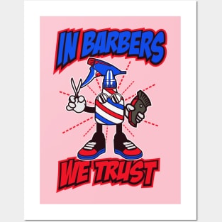 BARBERS CARTOON Posters and Art